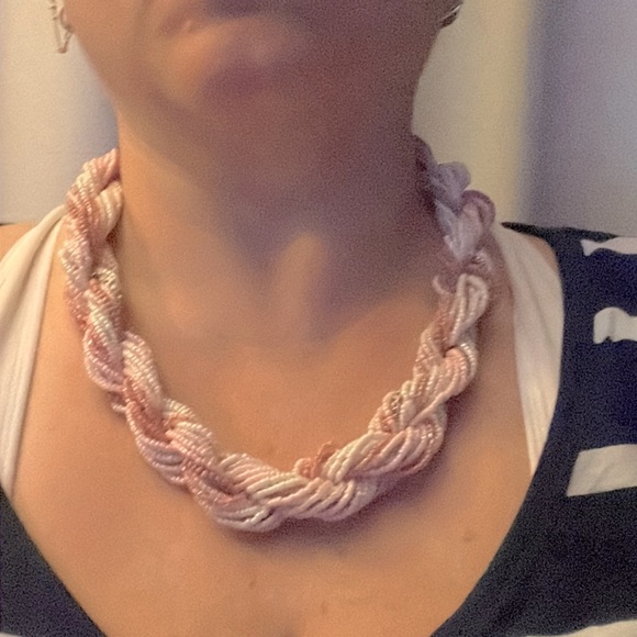 📿Stunning Vintage Micro Bead Multi Strand Braided Necklace - Picture 2 of 11